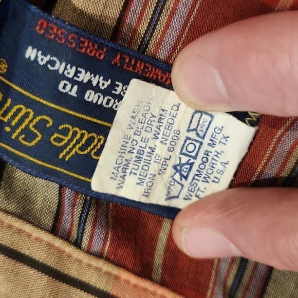 Panhandle Slim Red & Tan Plaid Western Snap Button-Up Shirt - Picture 6 of 6